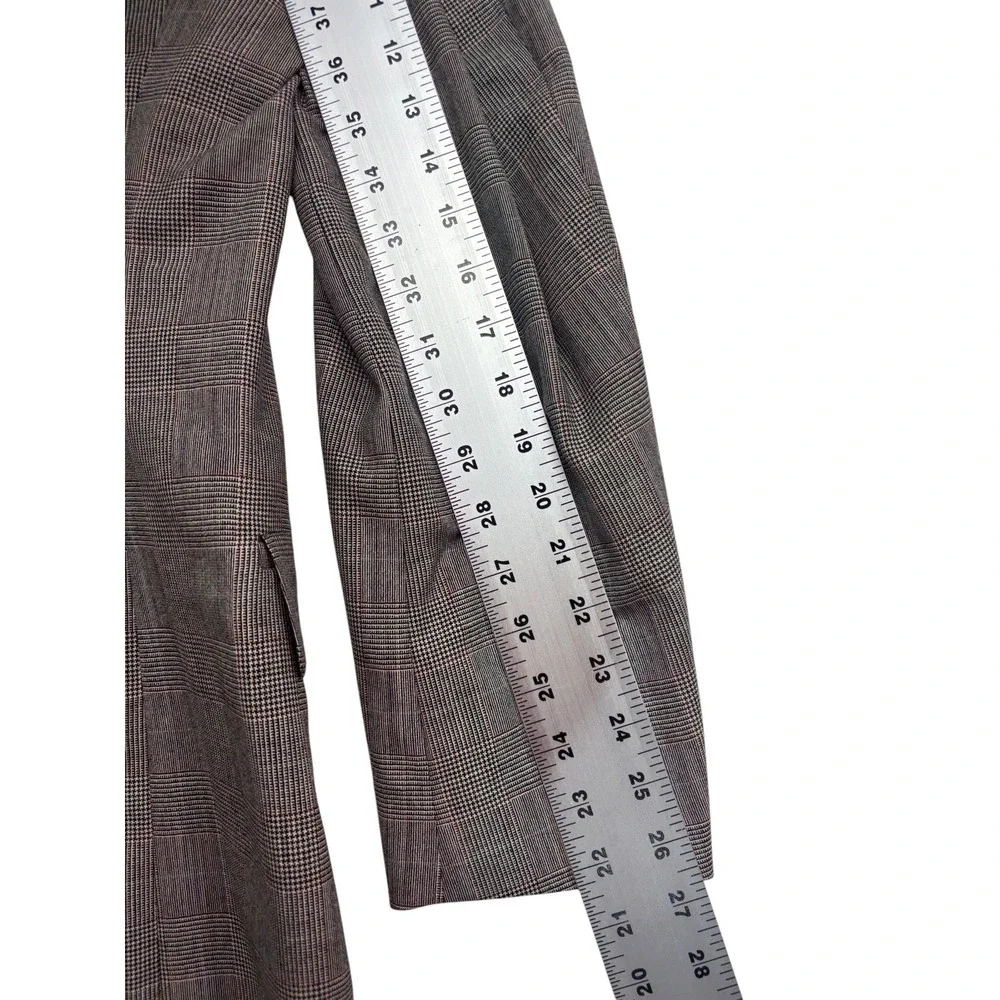 vtg Palm Beach 40L 33x32 Black White Red Glen Plaid 2pc Pant Suit Bootcut Wool